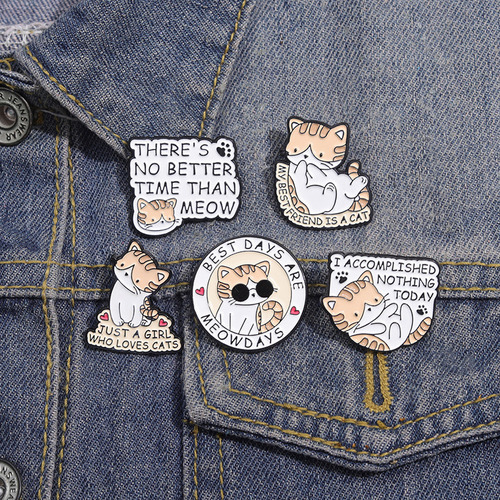 Broche Combinado Estilo Gato De Dibujos Animados, Serie Cute
