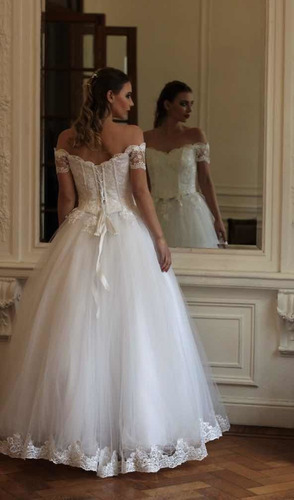 Vestido De Novia Estilo Princesa Blanco Con Encaje Kayarall