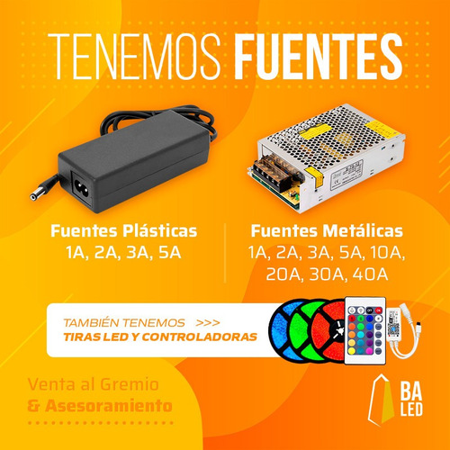 Imagen 2 de 10 de Fuente 12v 10a Metalica Regulada Switching Tira Led Cctv