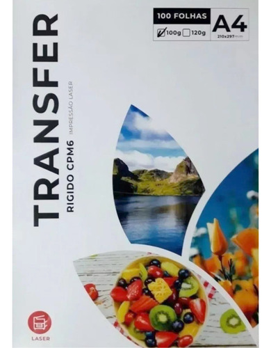 Papel Transfer Laser Rigido 100gr A4 - 500 Fls Cor Branco