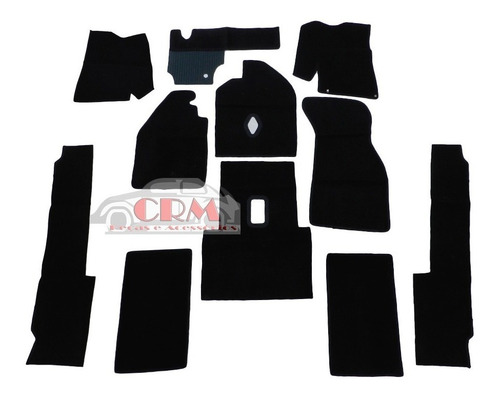Imagem 1 de 4 de Carpete Fusca - Preto - Canelado - Excelente Acabamento-