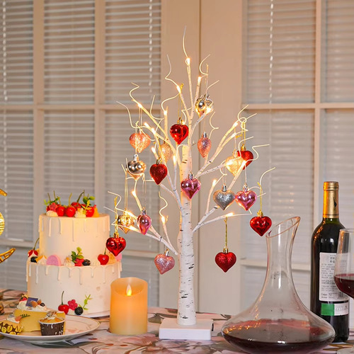 Luz De Abedules 60cm Para San Valentín Con Corazones