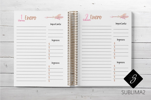 Agenda 2021 Planner Diario Mod. Atrapasueños Rosa