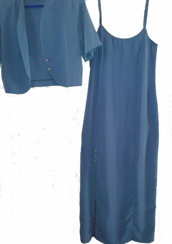 Vestido Fiesta Raso Finito S O M, Largo Muy Fresco Con Saco