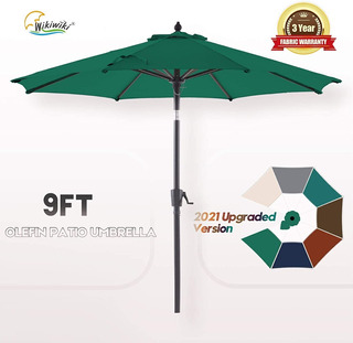 9ft,Light Beige 8 Ribs MASTERCANOPY Patio Umbrella with 32 Solar LED Lights 