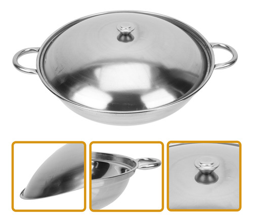 Cacerola Con Tapa Para Plancha De Acero Inoxidable, Olla Cal