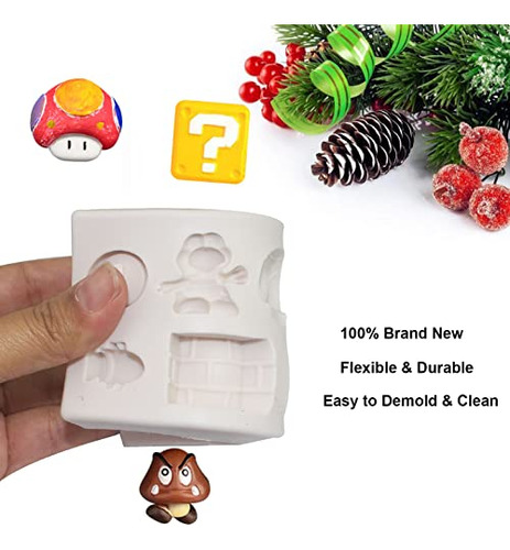 Moldes De Silicona Para Fondant De Super Mario Con 9 Cavidad