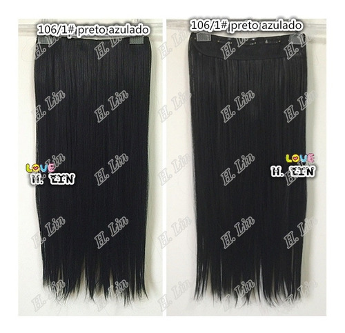 Cabelo Alongamento Aplique Tic Tac Fibra Japonesa 60cm Cor 1