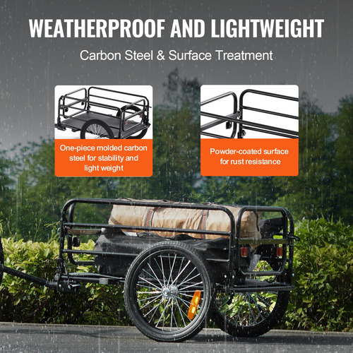 Bike Cargo Trailer Vevor 160kg Load Capacity Foldable 16''