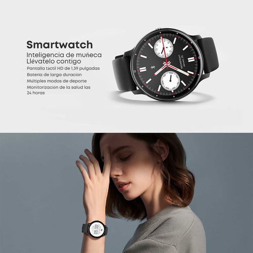Smartwatch Keluona Zl02 Elegante Reloj de Silicona Negra para Uso Diario