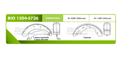 Balatas Tambor Ford Contour 2.5l 1999 Bioceramic