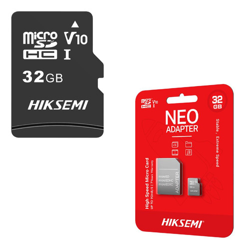 Cartão De Memória Micro Sd 32gb + Adap Clas 10 Uhs-i Hiksemi