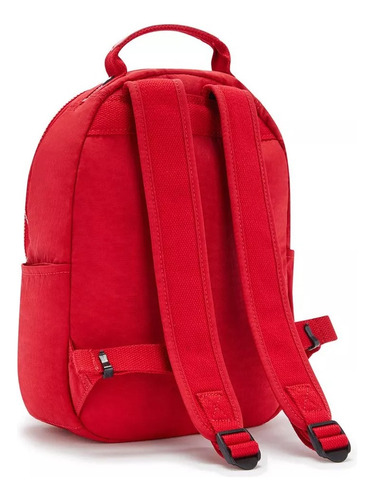 Backpack Kipling Seoul Small Mochila Chica Compartimento Tablet Color Red Rouge Diseño De La Tela Liso