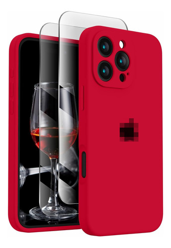 Funda De Teléfono Duradera De Silicona Líquida A Prueba De Golpes Y Pantalla De Vidrio Templado Para iPhone 16 Pro Max 15 14 13 12 11 Series