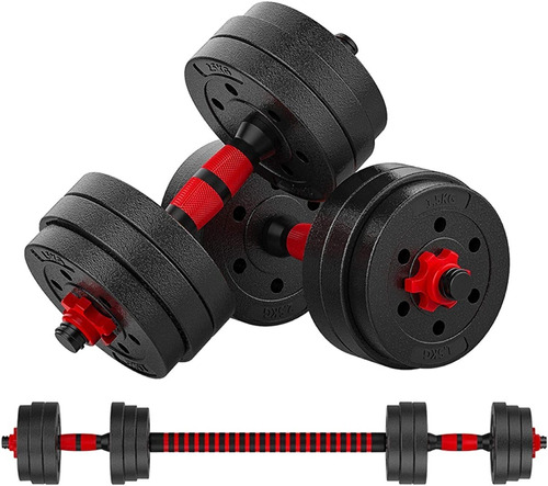 Set Mancuernas De 30kg Con Barra Extensora