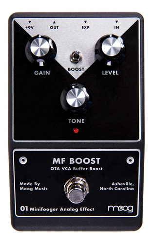 Pedal Efecto P/ Guitarra Moog Mfs-boost01 Minifooger Boost Color Negro