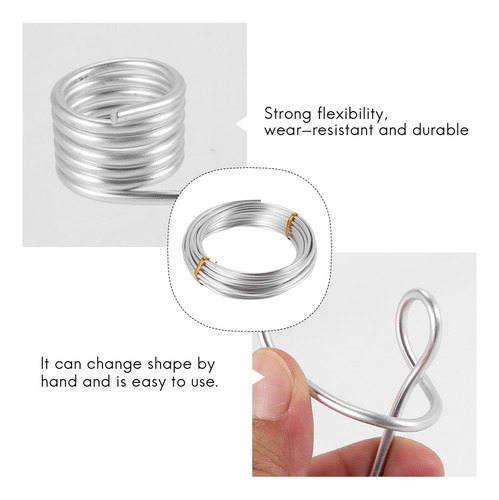 Alambre De Aluminio De 3 Mm, Alambre Plateado De 10 M Para F