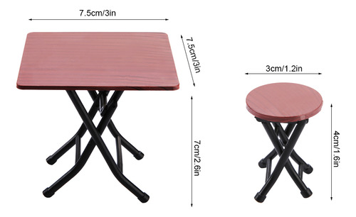 Mesa Y Sillas Plegables En Miniatura Para Dollhouse Furnitur
