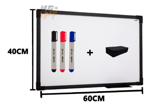 Quadro Lousa Branco Uv Soft Colors 60x40 Moldura Preta Stalo