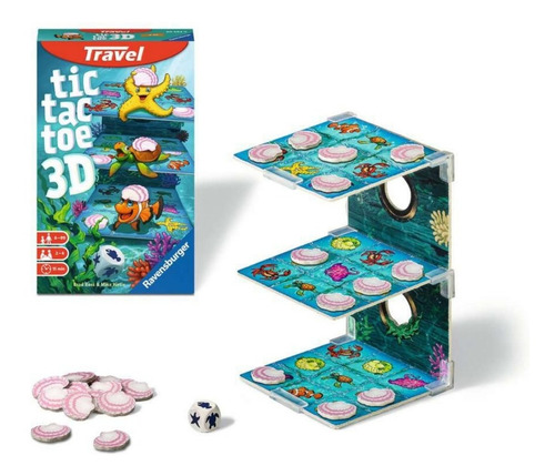 Juego Ravensburger Tic Tac Toe 3d Travel Size