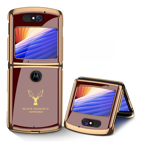 Para Motorola Razr 5g Funda Luxury Plating Pc Hybrid Tempq19