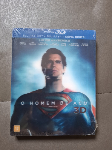 Bluray Man Of Steel Homem De Aço Capa Holográfica Lacrado