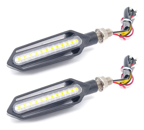 Pisca Seta Moto Sequencial Dianteira Led Amarela + Branca