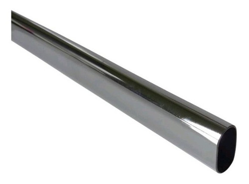 Imagen 2 de 8 de 1 Barra Colgante Ovalada Closet C/ Soporte 60 Cm Cromada