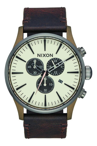Reloj Nixon Hombre Marrón Sentry Leather Bronze A1052091