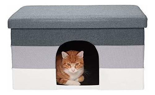 Furhaven Pet Dog And Cat House - Taburete Otomano Plegable P