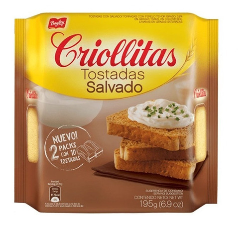 Bagley Criollitas Tostadas Salvado X 195gr Bagley Criollitas - Salvado - Unidad - 1 - 195 g