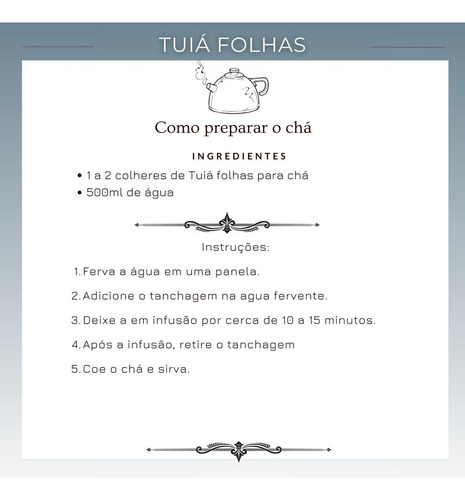 Chá Oficial2N ervas em ervas secas Chá de Tuia 30 g 3 u pacote x 3