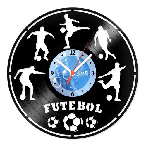 Relógio De Parede Disco Vinil Esportes Futebol - Ves-156