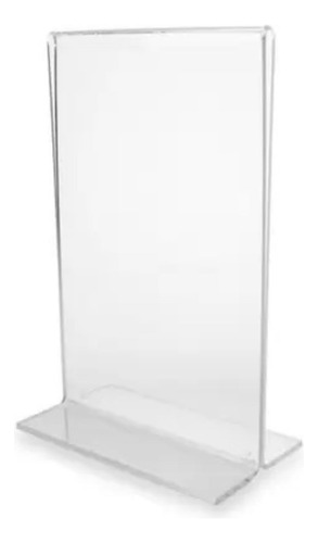 Display Acrílico T Invertido A4 Mesa Vertical 21x30cm Balcão