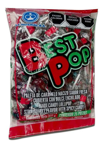 Pack 2 Best Pop Paleta Cubierta Con Dulce Enchilado 25pz C/u