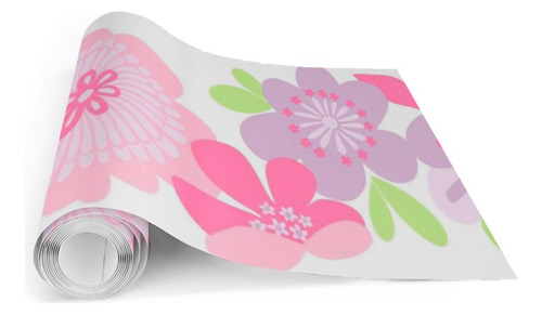 Cenefas Para Baño Adhesivas Flores Hermosas 10mt X 10cm