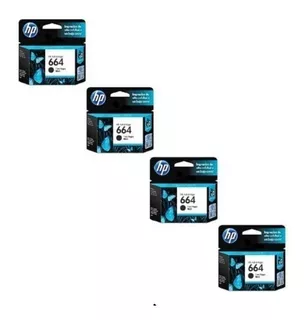 Pack 4 Cartuchos Hp 664 Negro F6v29al Ink Advantage