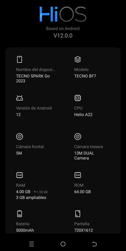 Celular Tecno Spark Go 2023 + Linea Movilnet + Delivery $5