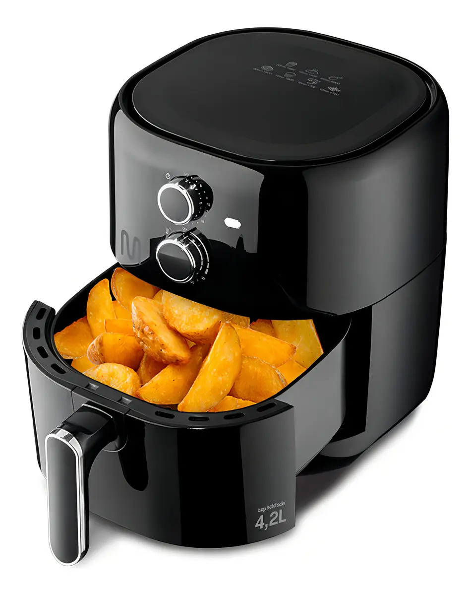 Fritadeira Elétrica Air Fryer 4,2l 1500w Multi - Go207 Cor Preto