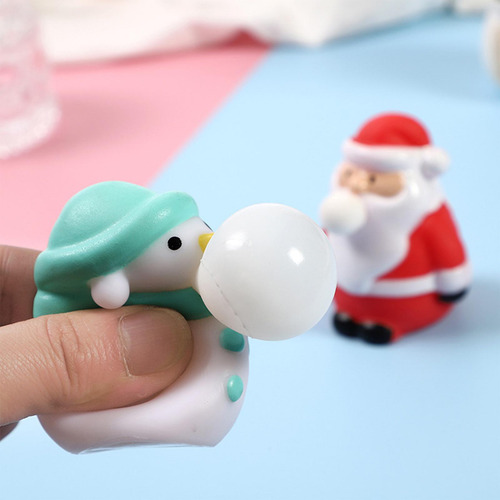 6 Navidad Escupir Burbuja Relajante Juguete Muñeco De Nieve