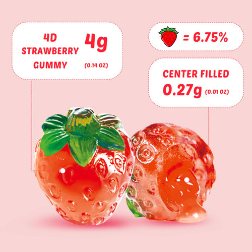 Gomitas Rellenas Forma De Fresa Amos 4d Strawberry Burst 85g