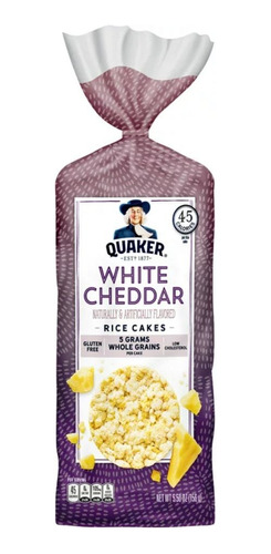 Quaker White Cheddar Gluten Free Rice Cakes 186 Gr