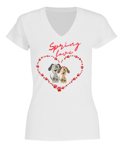 Playera Blusa Mujer Primavera Spring Love Perritos Corazón