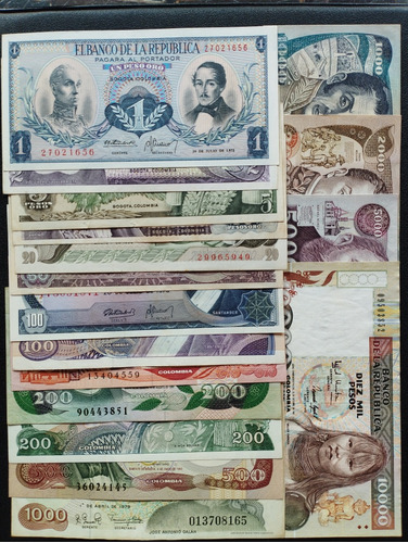 Billetes Antiguos De Colombia Originales Set De Colección 