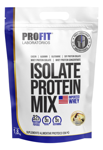 Whey Profit Isolate 1,8 kg de proteína isolada com sabor de baunilha