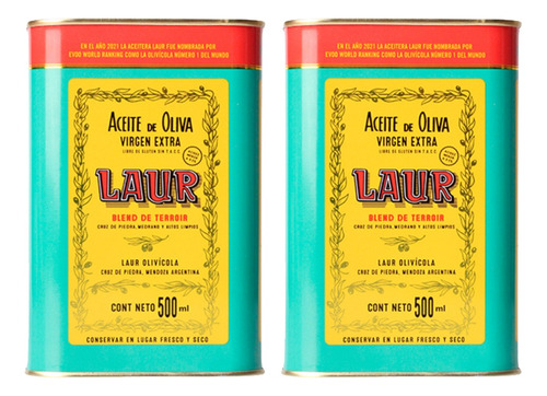 Aceite De Oliva Laur Virgen Extra Blend De Terroir 500 Ml X2