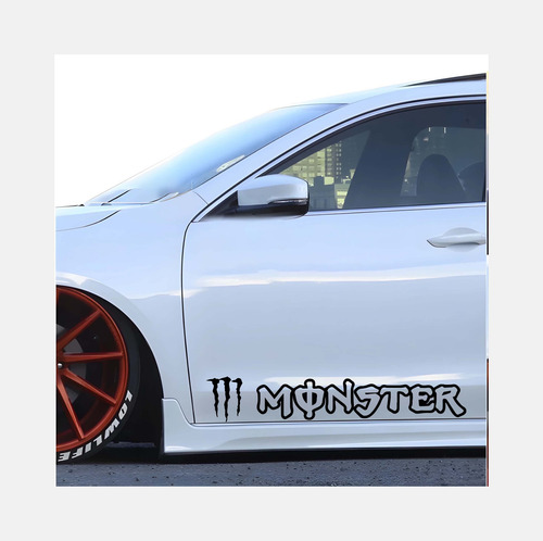 Vinilo Decorativo Auto Camioneta Monster Negro