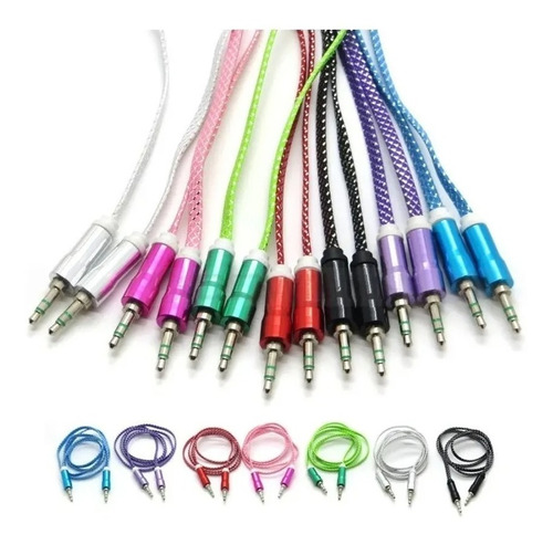 Pack X2 Cable Audio Auxiliar Plug 3.5mm 1.5 Metros Cordón 