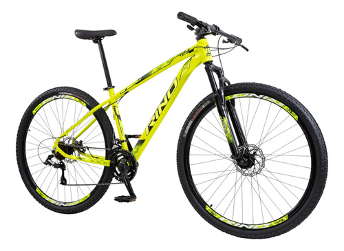 Bicicleta Aro 29 Alumínio 24v Rino Start Mtb Disco Suspensão Cor Amarelo Neon Tamanho Do Quadro 17