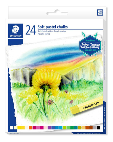 Estuche Barra Rectangular Gis Pastel Staedtler 24 Pz. Arte R Colores